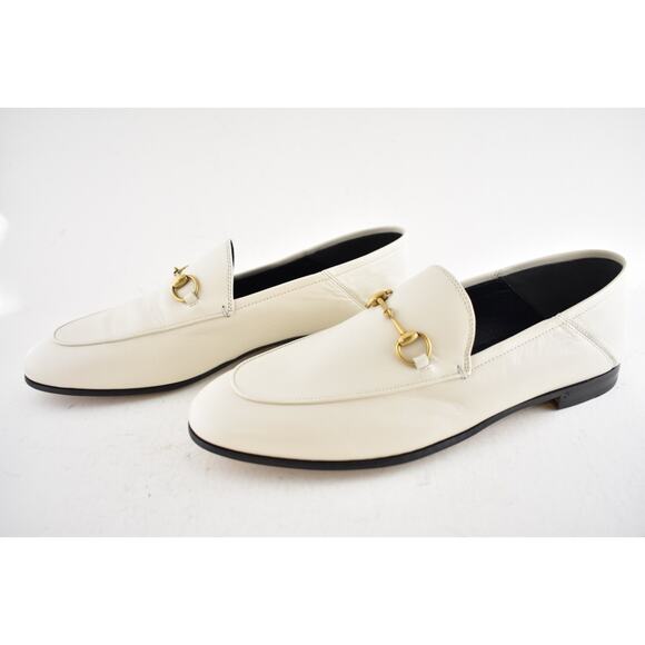 Gucci Brixton Collapsible Mystic White Leather Horsebit Slipper Flat Loafer 41.5 - Picture 13 of 16